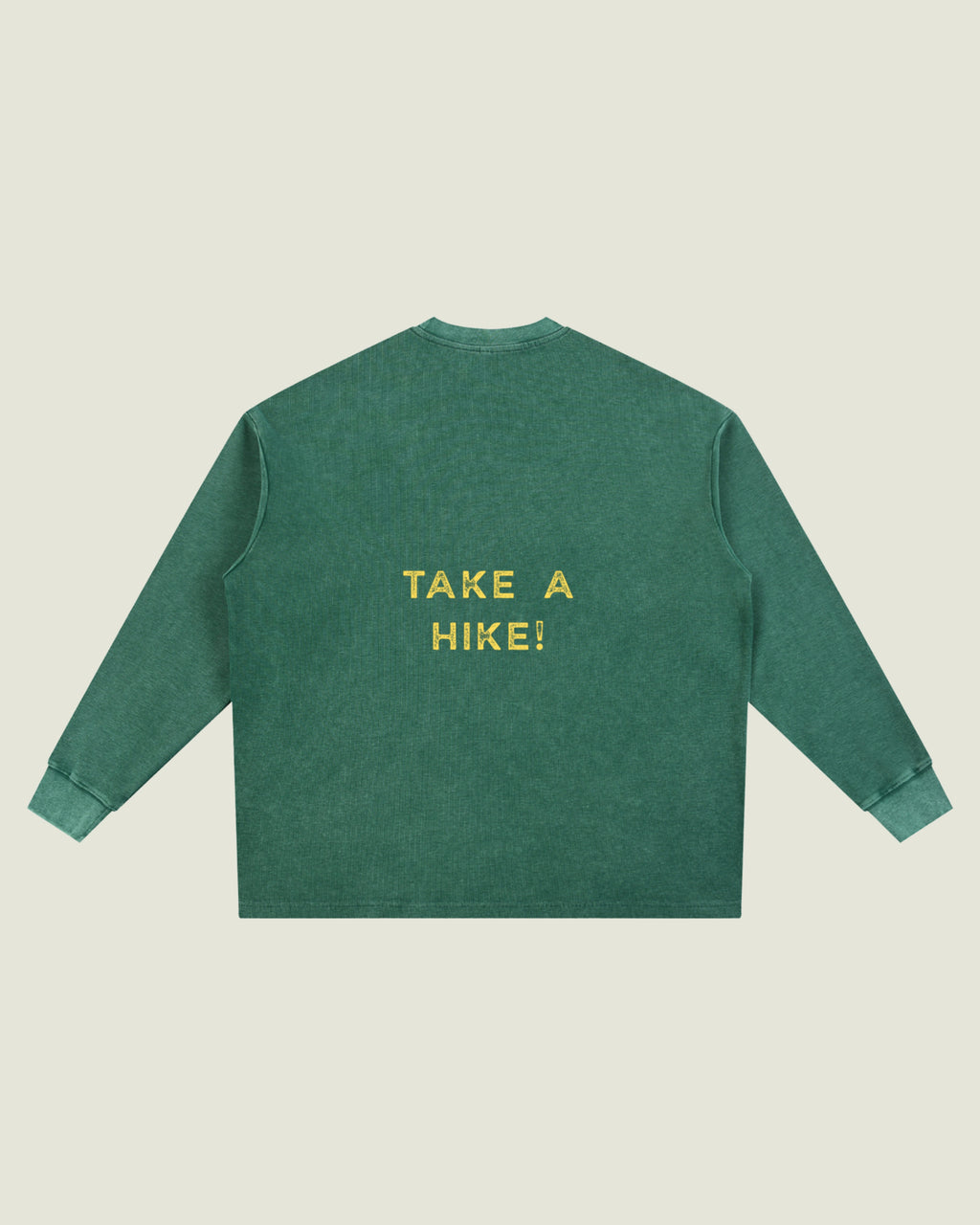 Vintage Wash Waffle Oversized Long Sleeve “Take a Hike!”