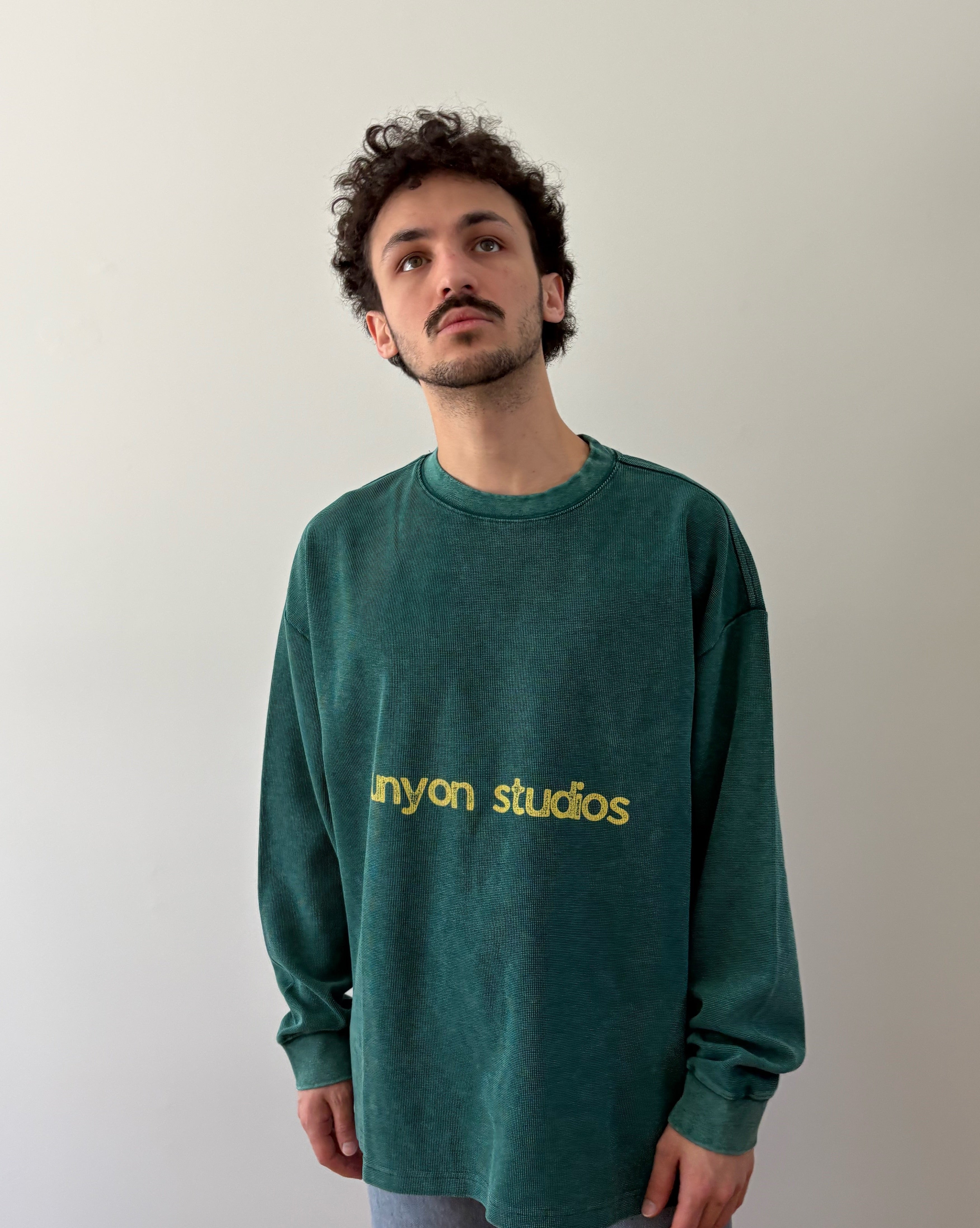 Vintage Wash Waffle Oversized Long Sleeve “Take a Hike!”